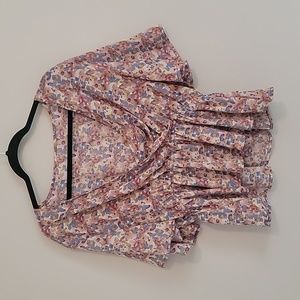 Surplice Front Ditsy Floral Blouse